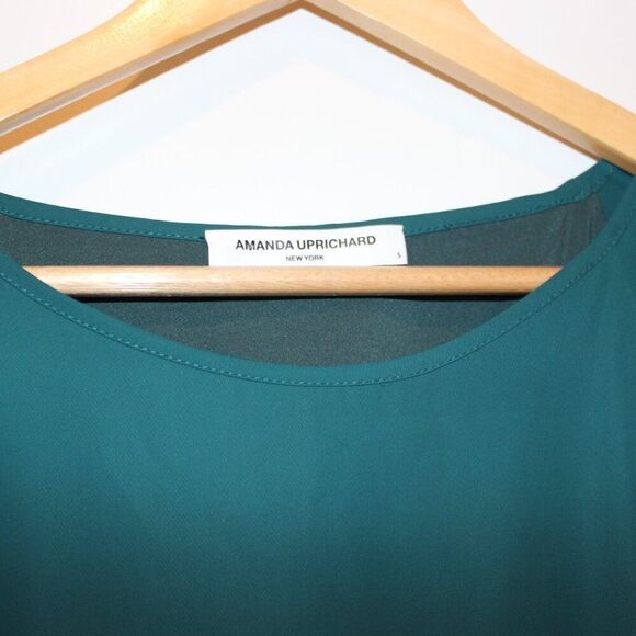 Amanda Uprichard Dark Green Foster Midi Dress Women's Size S - Picture 10 of 15